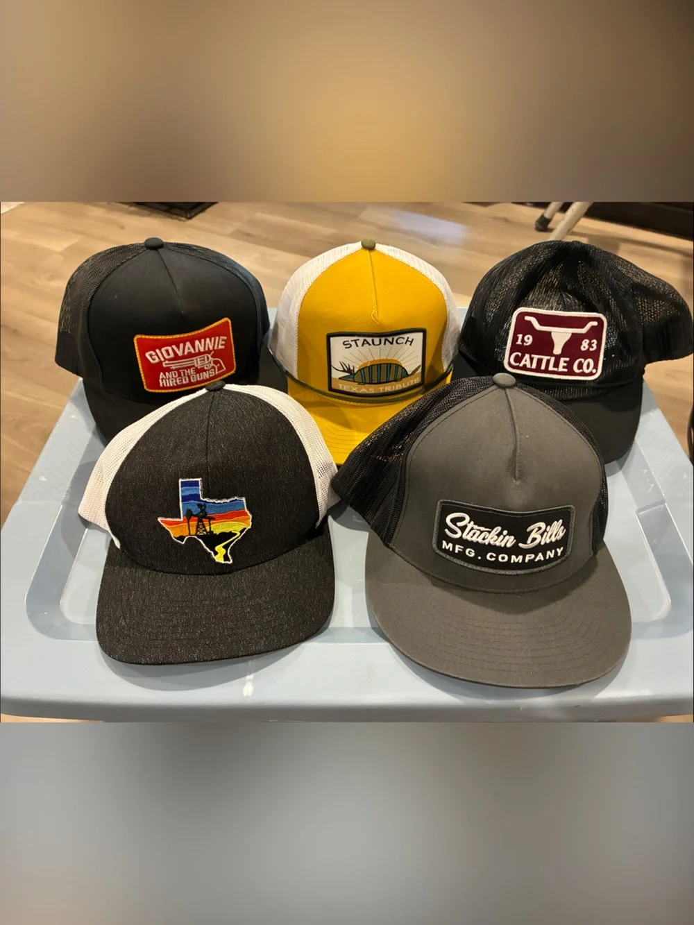 Pack of 9 Trucker Hats with Texas Patch Accents